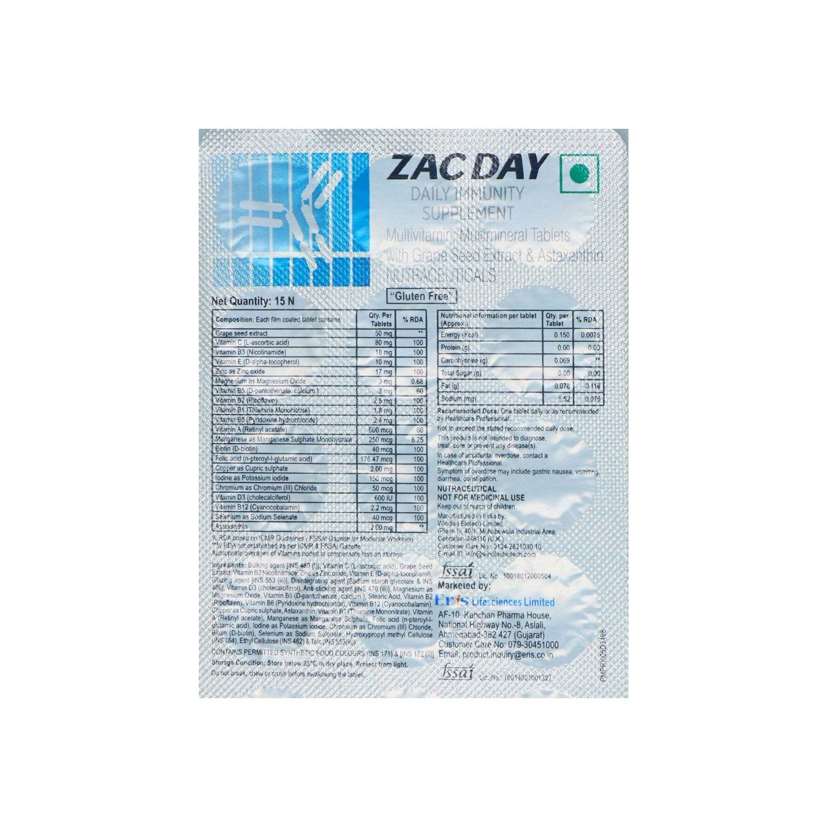 Zac Day Tablet 15's, Pack of 15 Zac Day Tablet 15's, Pack of 15