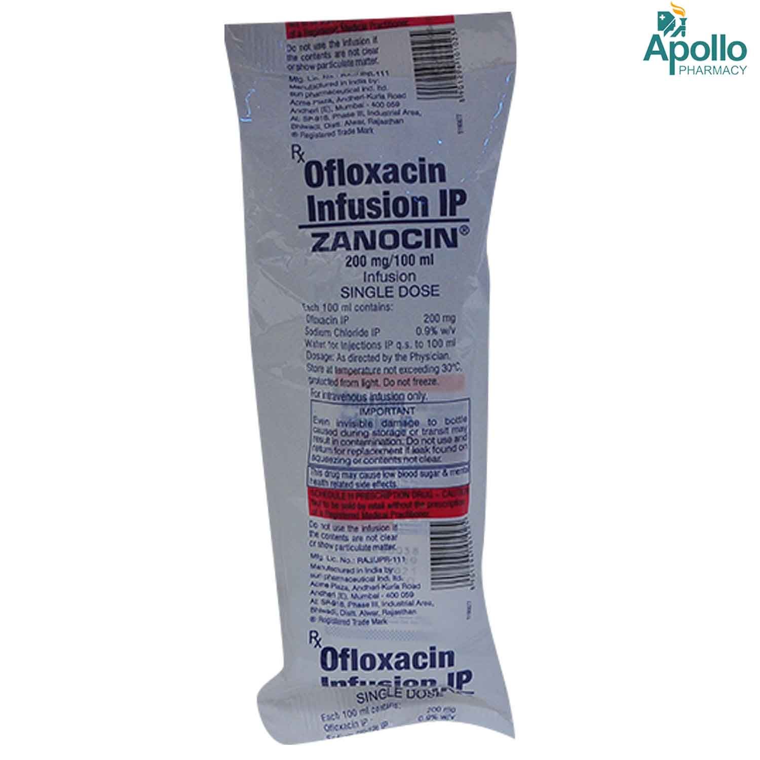 ZANOCIN 200MG I.V INJECTION 100ML Price, Uses, Side Effects