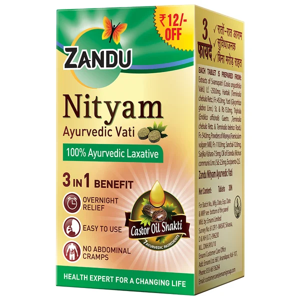 Zandu Nityam Ayurvedic Laxative, 30 Tablets, Pack of 1