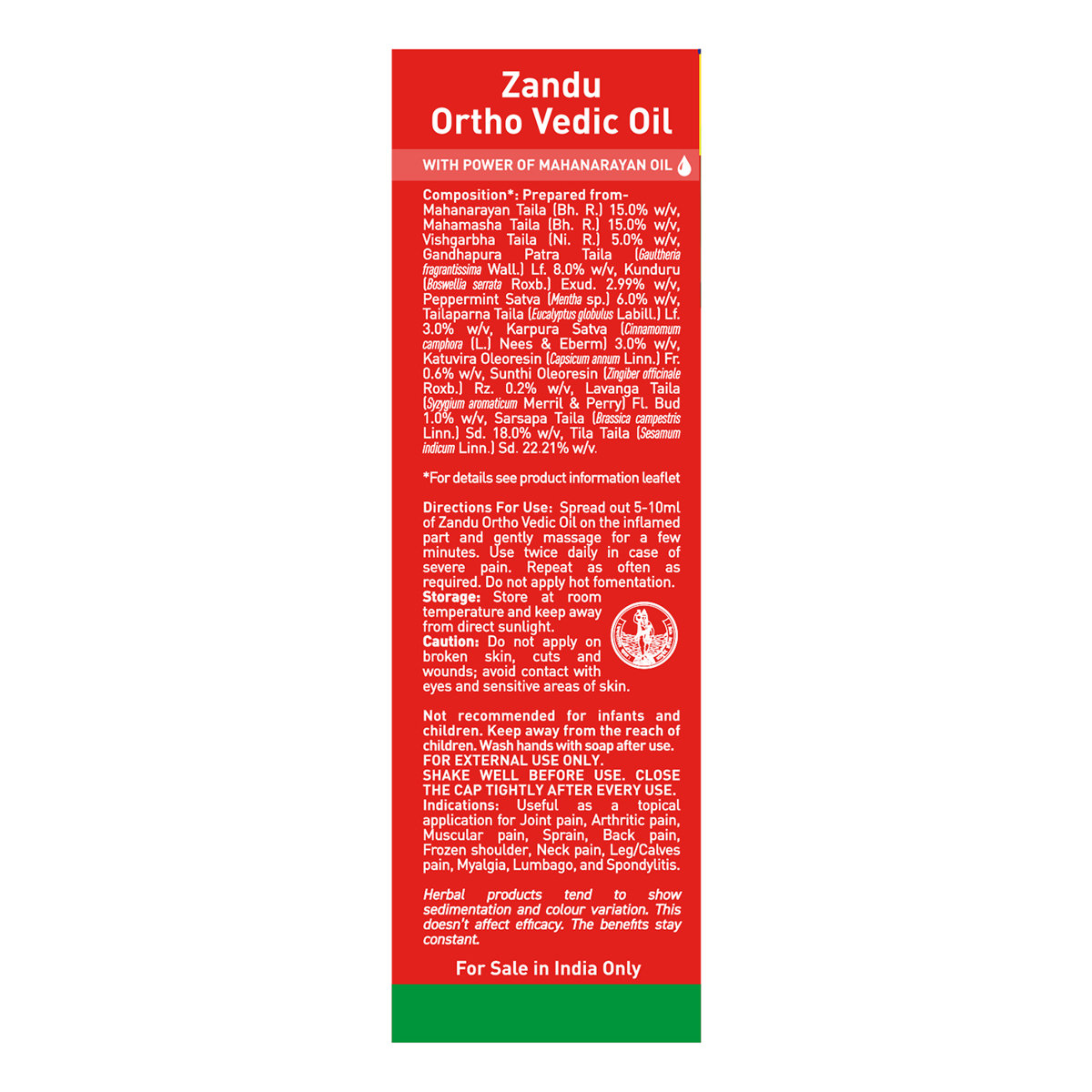 Zandu Ortho Vedic Oil, 100 ml, Pack of 1 Zandu Ortho Vedic Oil, 100 ml, Pack of 1
