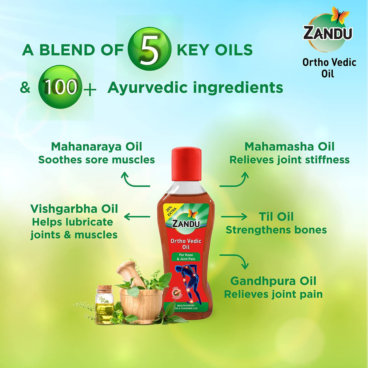 Zandu Ortho Vedic Oil, 100 ml, Pack of 1 Zandu Ortho Vedic Oil, 100 ml, Pack of 1