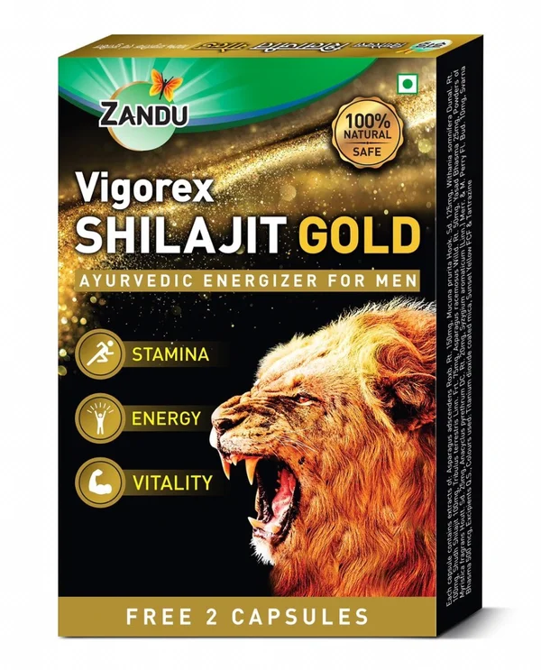 Zandu Vigorex Shilajit Gold, 10 + 2(Free) Capsules , Pack of 12