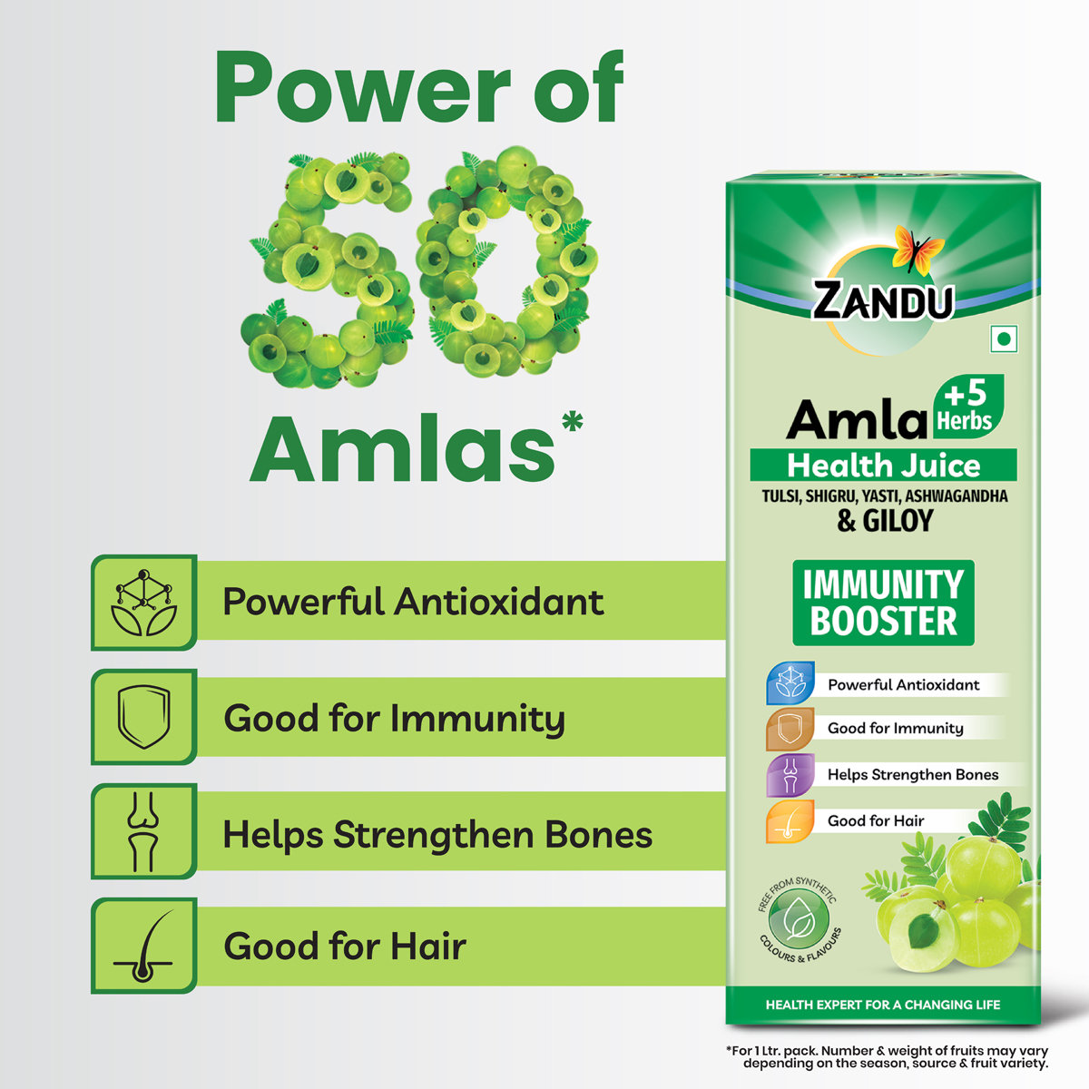 Zandu Amla +5 Herbs Health Juice, 1000 ml, Pack of 1 Zandu Amla +5 Herbs Health Juice, 1000 ml, Pack of 1