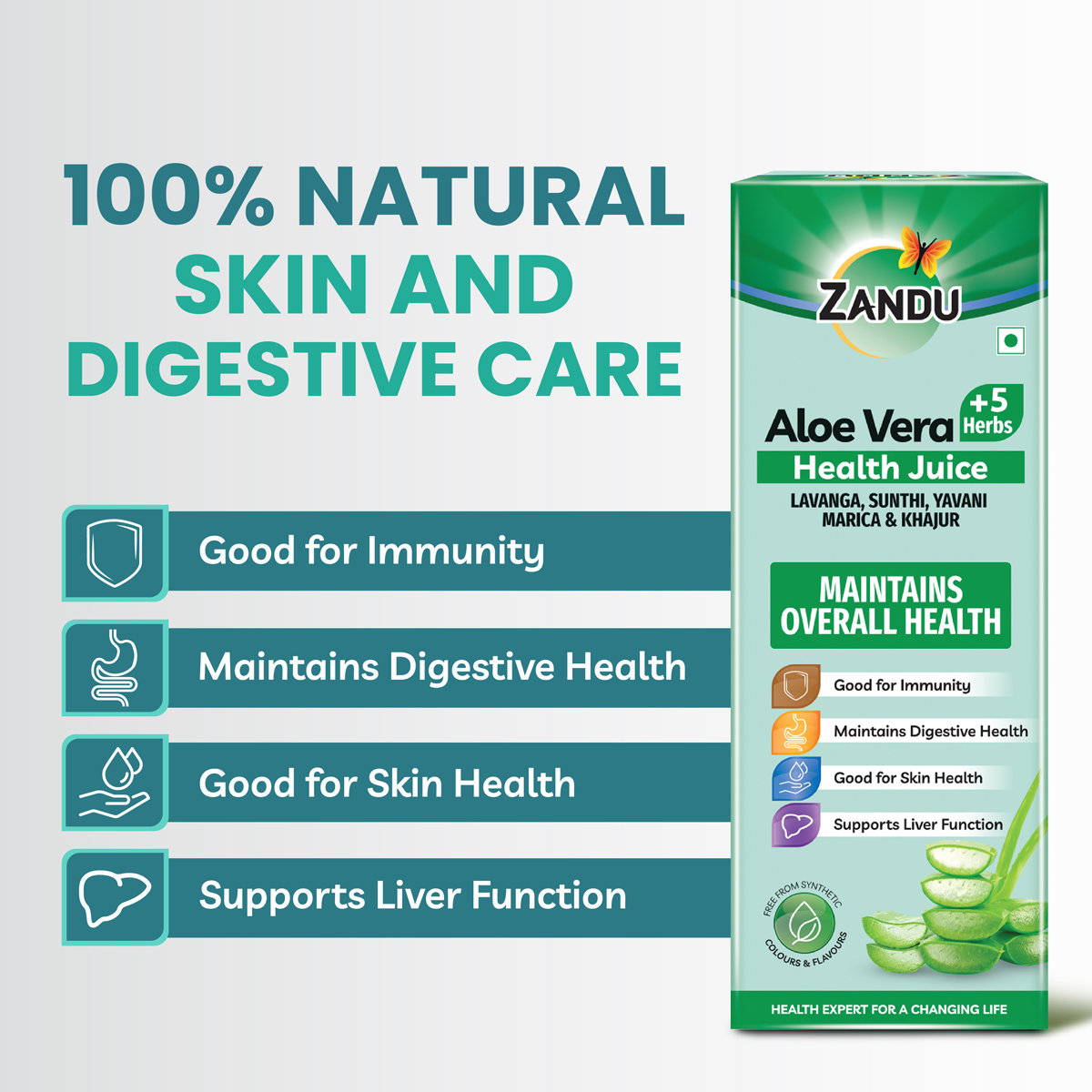 Zandu Aloe Vera +5 Herbs Health Juice, 1000 ml, Pack of 1 Zandu Aloe Vera +5 Herbs Health Juice, 1000 ml, Pack of 1