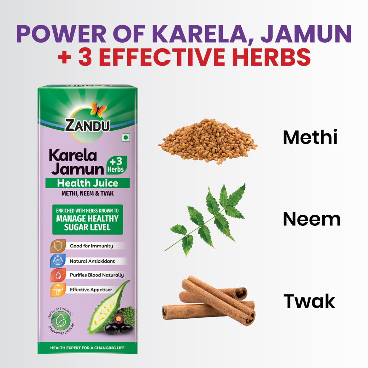 Zandu Karela Jamun +3 Herbs Health Juice, 1 Litre, Pack of 1 Zandu Karela Jamun +3 Herbs Health Juice, 1 Litre, Pack of 1