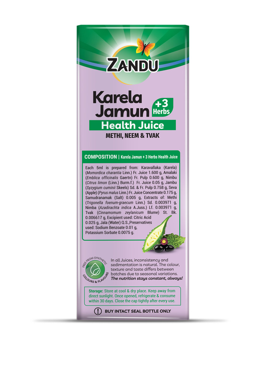 Zandu Karela Jamun +3 Herbs Health Juice, 1 Litre, Pack of 1 Zandu Karela Jamun +3 Herbs Health Juice, 1 Litre, Pack of 1