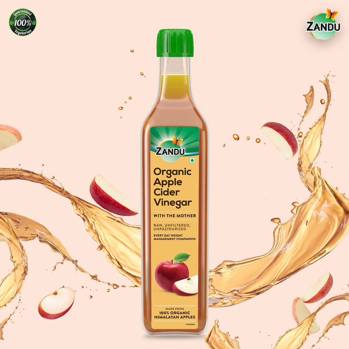 Zandu Organic Apple Cider Vinegar, 500 ml, Pack of 1 Zandu Organic Apple Cider Vinegar, 500 ml, Pack of 1