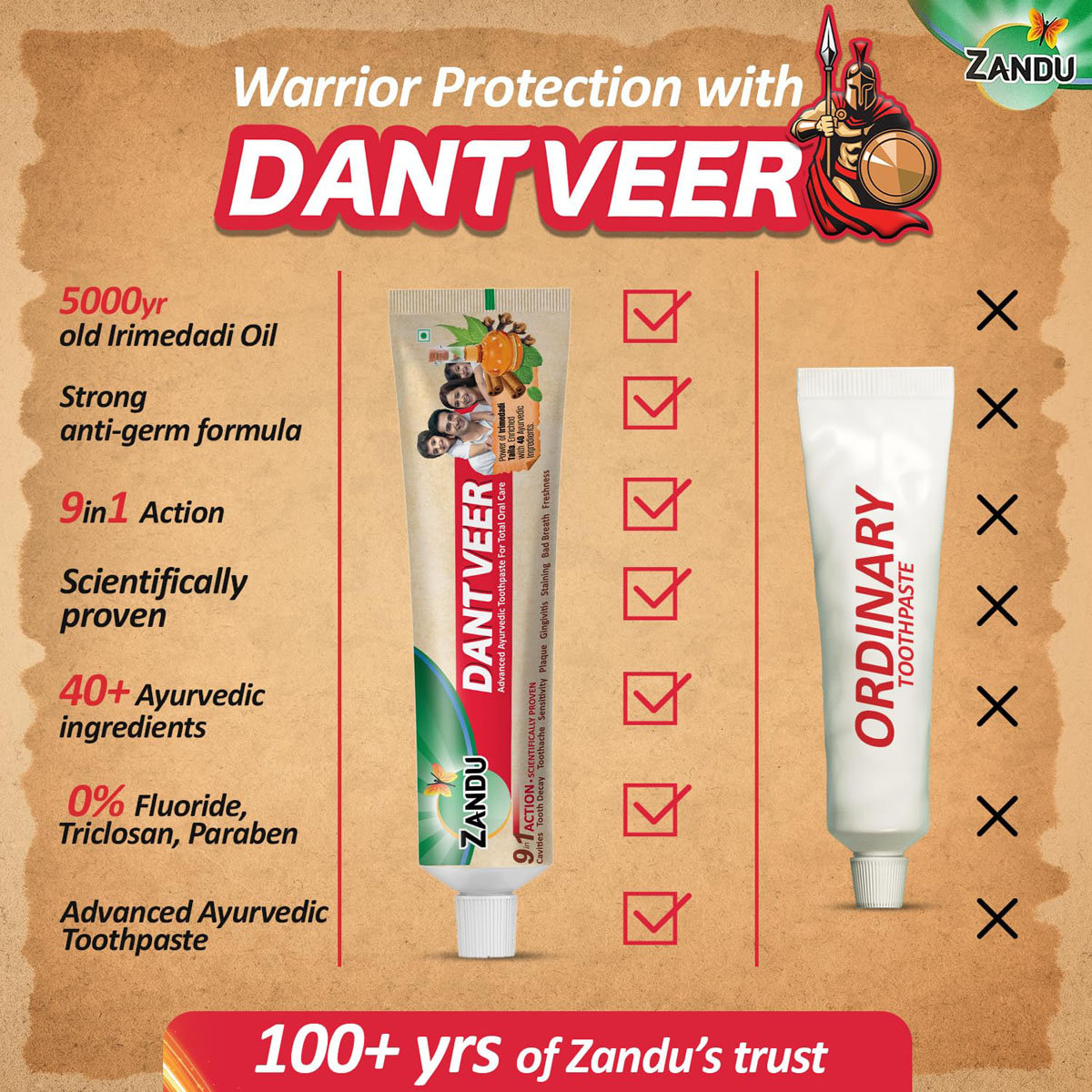Zandu Dant Veer Toothpaste, 100 gm, Pack of 1 Zandu Dant Veer Toothpaste, 100 gm, Pack of 1