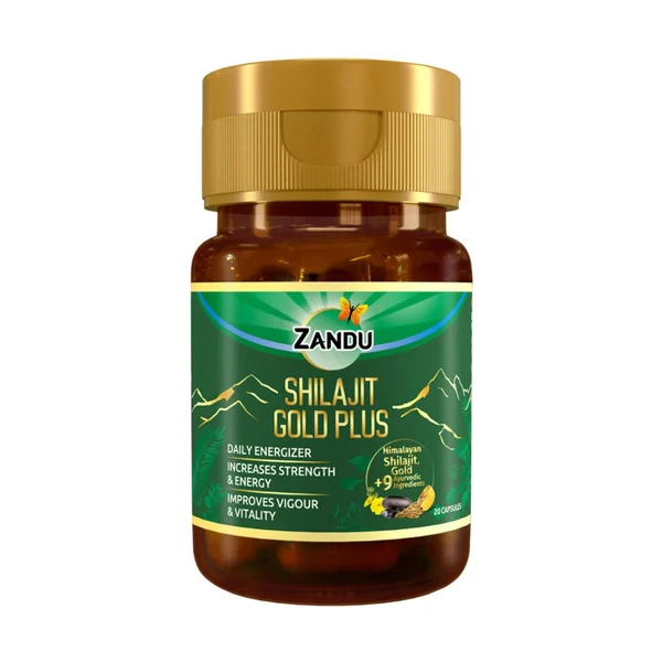 Zandu Shilajit Gold Plus Capsules, 20 Count