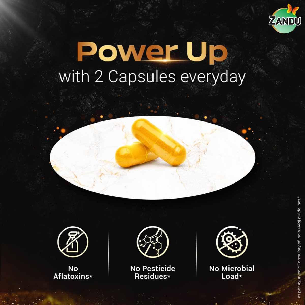 Zandu Shilajit Gold Plus Capsules, 20 Count, Pack of 1 Zandu Shilajit Gold Plus Capsules, 20 Count, Pack of 1