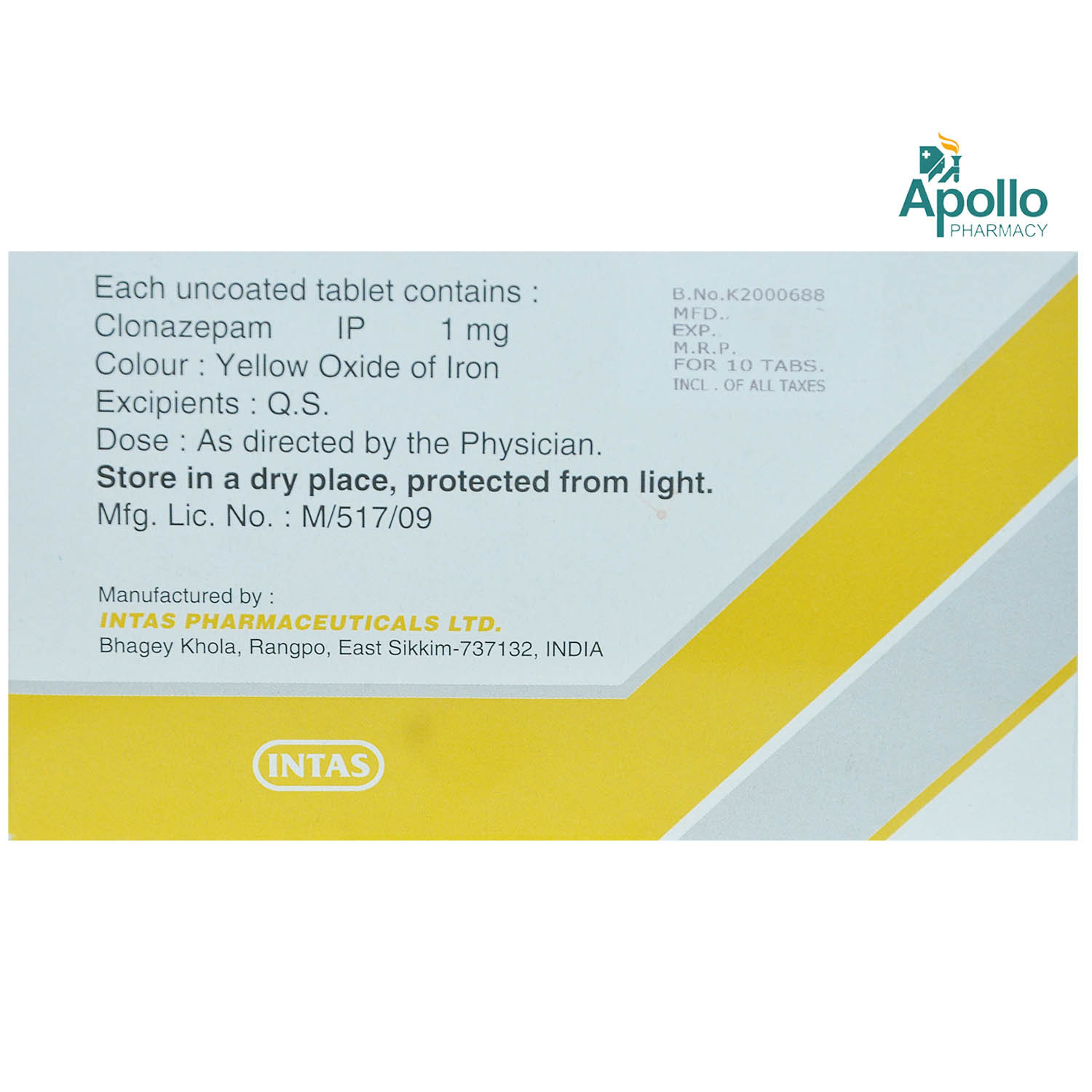 ZAPIZ 1 MG TABLET 10's, Pack of 10 TABLETS ZAPIZ 1 MG TABLET 10's, Pack of 10 TABLETS