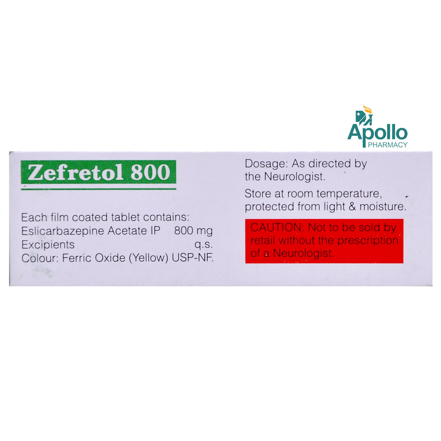 Zefretol 800 Tablet 10's, Pack of 10 TABLETS Zefretol 800 Tablet 10's, Pack of 10 TABLETS