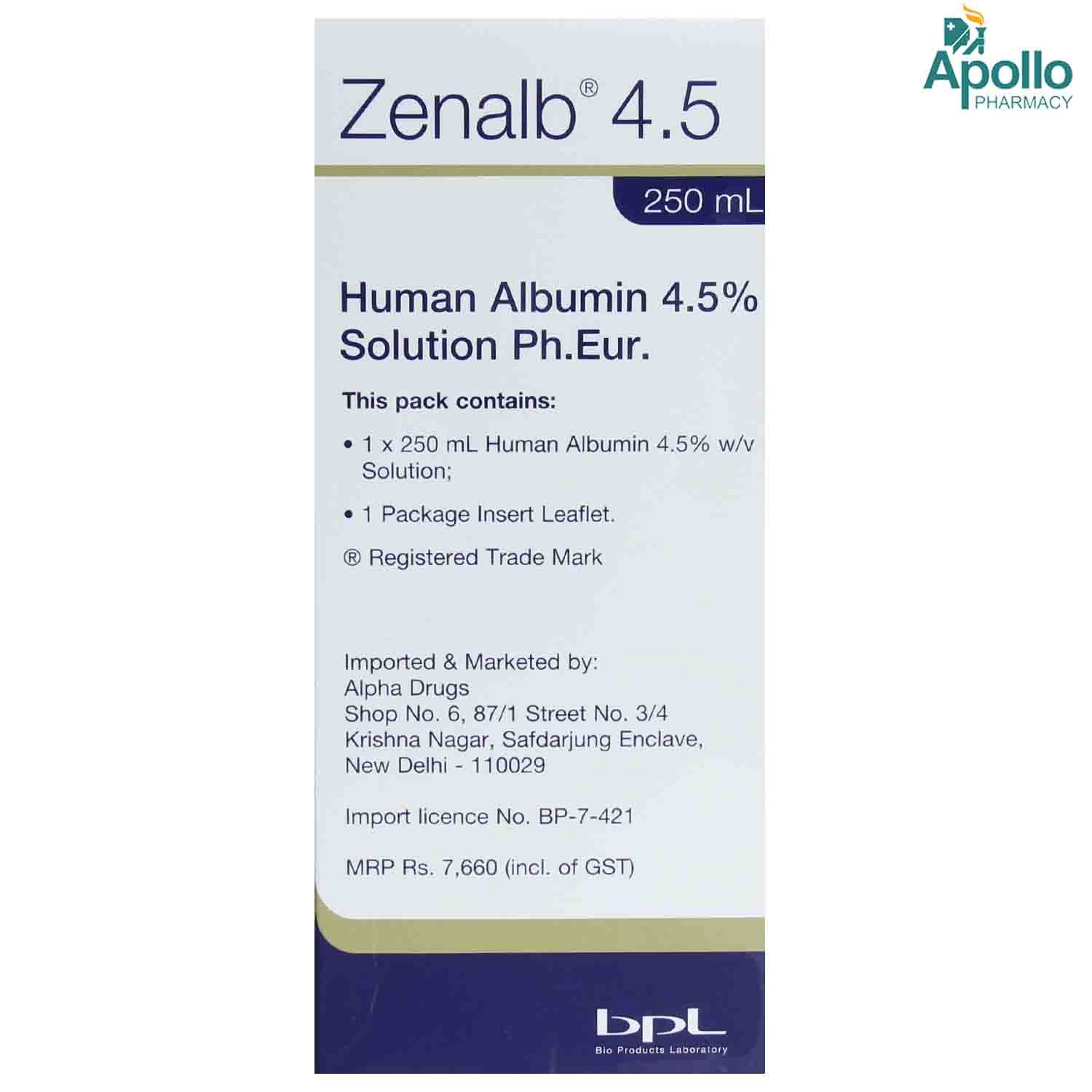 Zenalb Human Albumin Injection 4.5% | Uses, Side Effects, Price ...