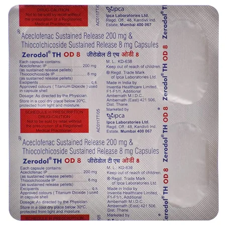 Zerodol TH OD 8 Capsule 5's