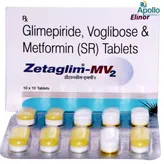 Zetaglim-MV 2 Tablet 10's, Pack of 10 TABLETS