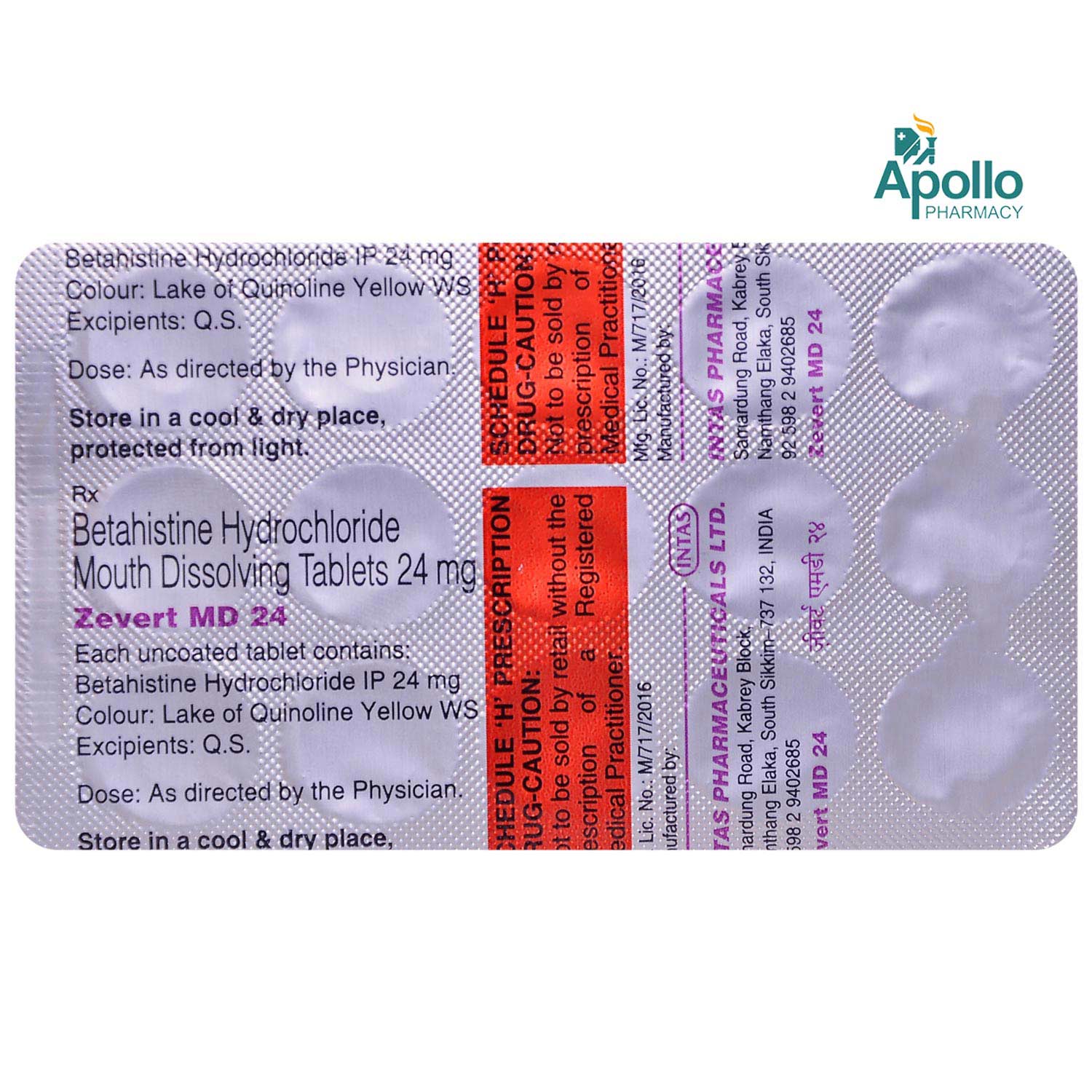 Zevert MD 24 Tablet 15's, Pack of 15 TABLETS Zevert MD 24 Tablet 15's, Pack of 15 TABLETS