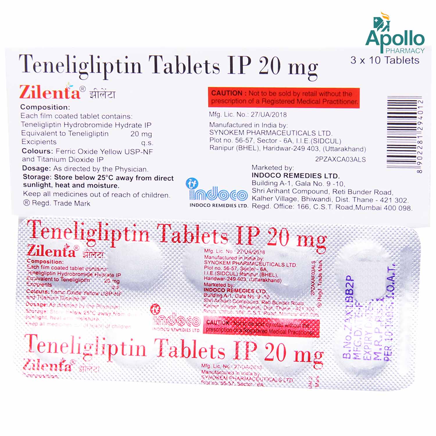 Zilenta Tablet 10's, Pack of 10 TABLETS Zilenta Tablet 10's, Pack of 10 TABLETS