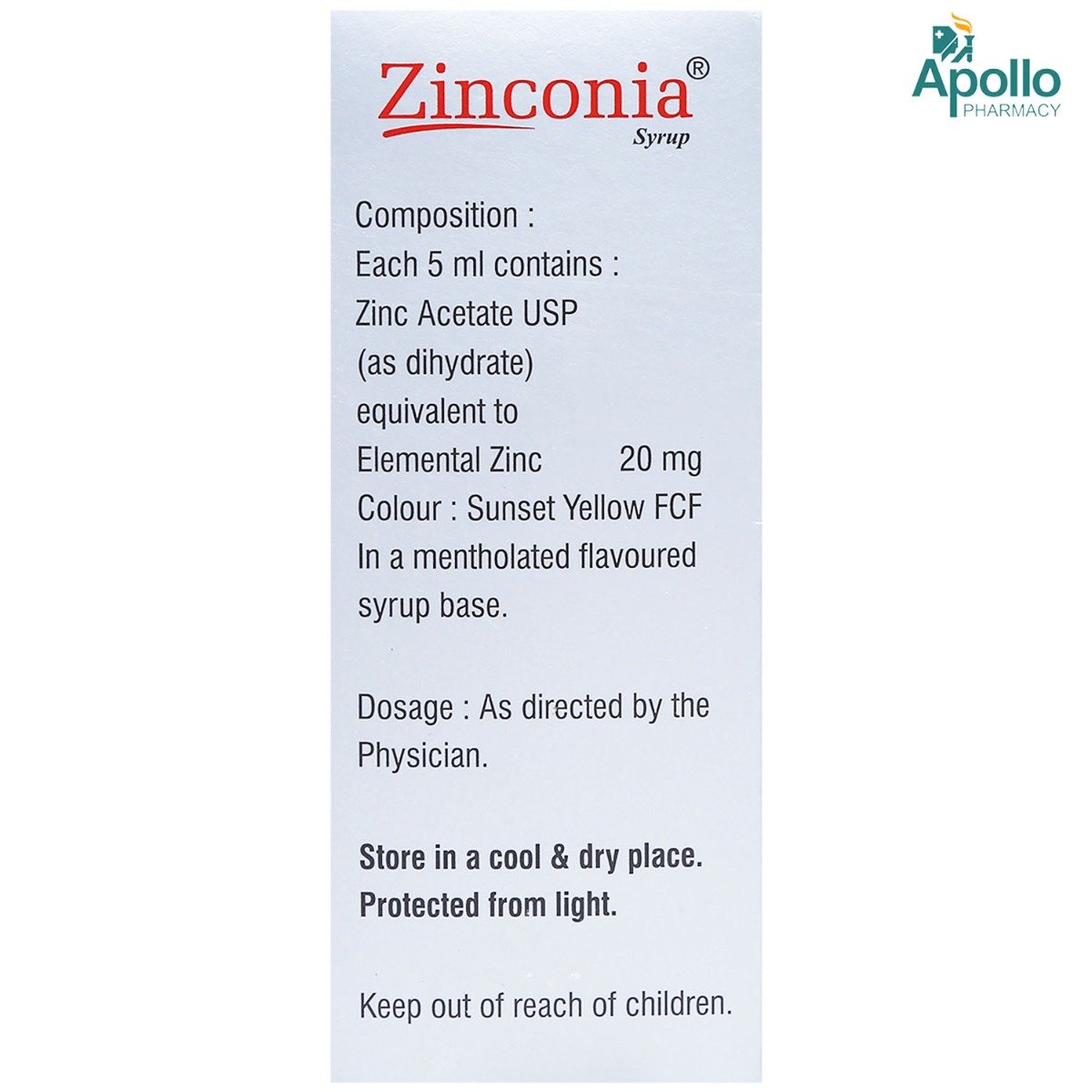 Zinconia 20 Syrup 100 ml, Pack of 1 SYRUP Zinconia 20 Syrup 100 ml, Pack of 1 SYRUP