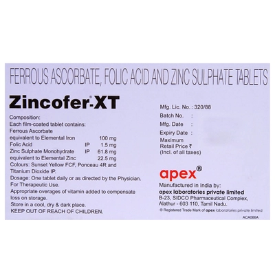 Zincofer XT Tablet 10's, Pack of 10 TABLETS