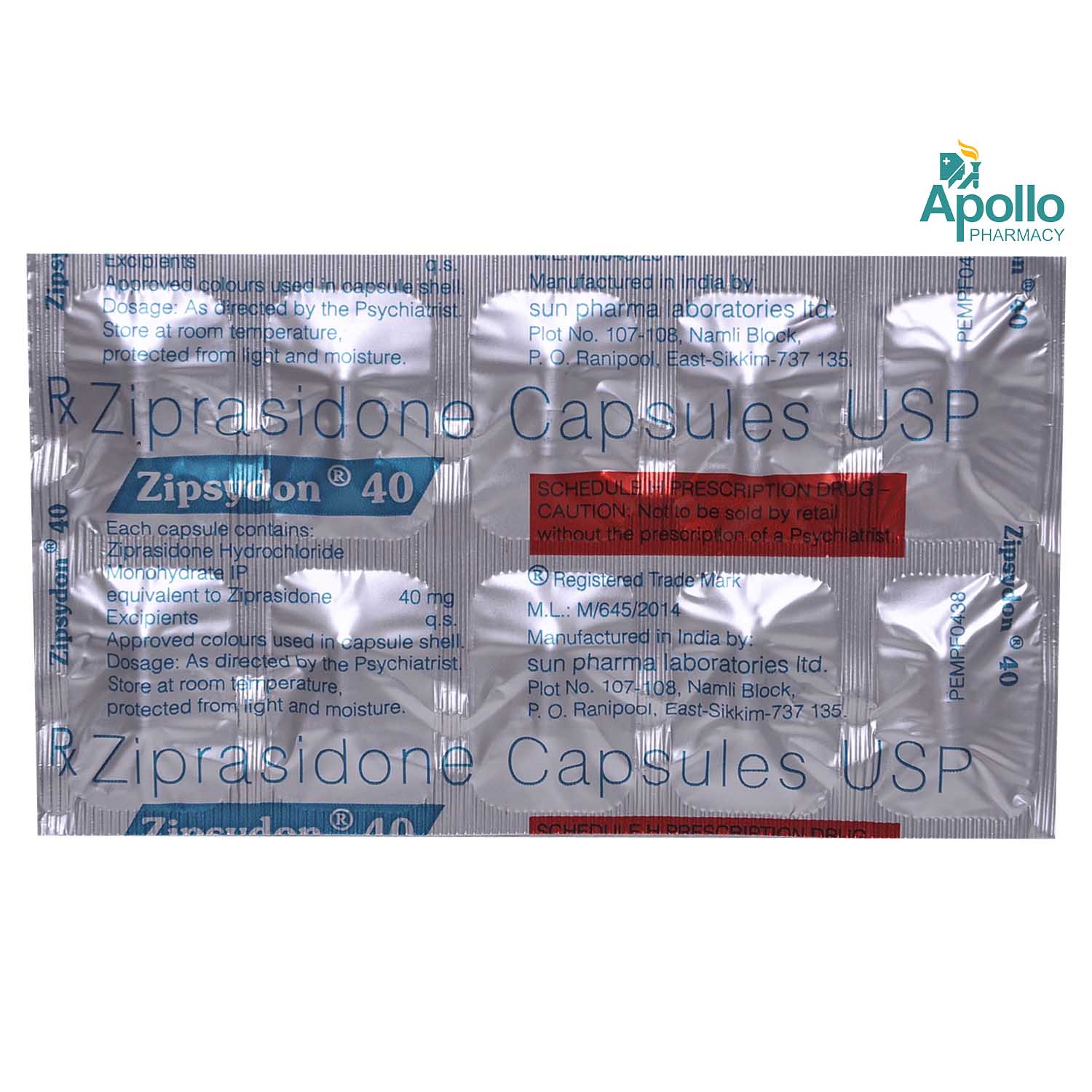 Zipsydon 40 Capsule 10's, Pack of 10 CAPSULES Zipsydon 40 Capsule 10's, Pack of 10 CAPSULES