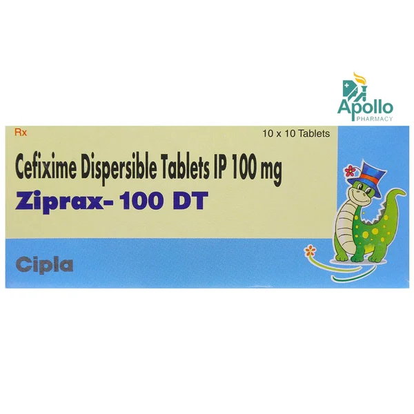 Ziprax 100 mg DT Tablet 10's, Pack of 10 TabletS