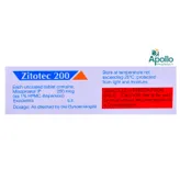 Zitotec 200 Tablet 4's, Pack of 4 TABLETS