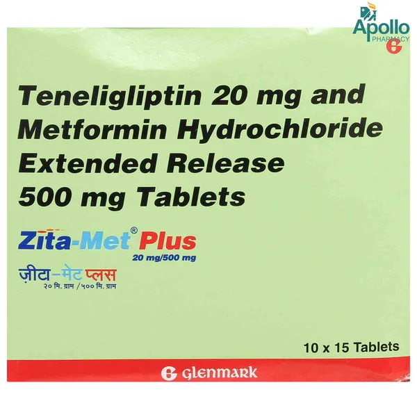 Zita Met Plus 20/500 Tablet 15's, Pack of 15 TABLETS