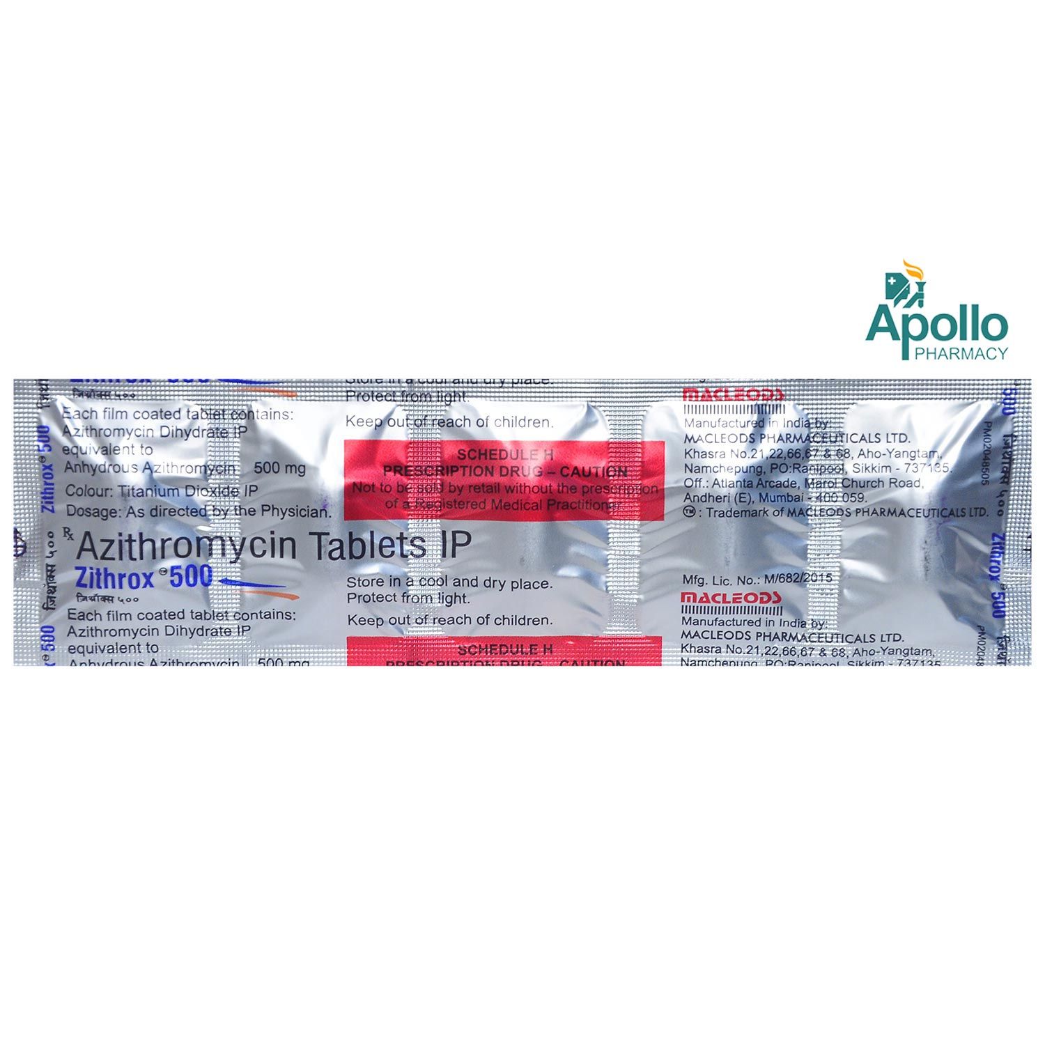 Zithrox 500 Tablet 5'S Price, Uses, Side Effects, Composition - Apollo ...