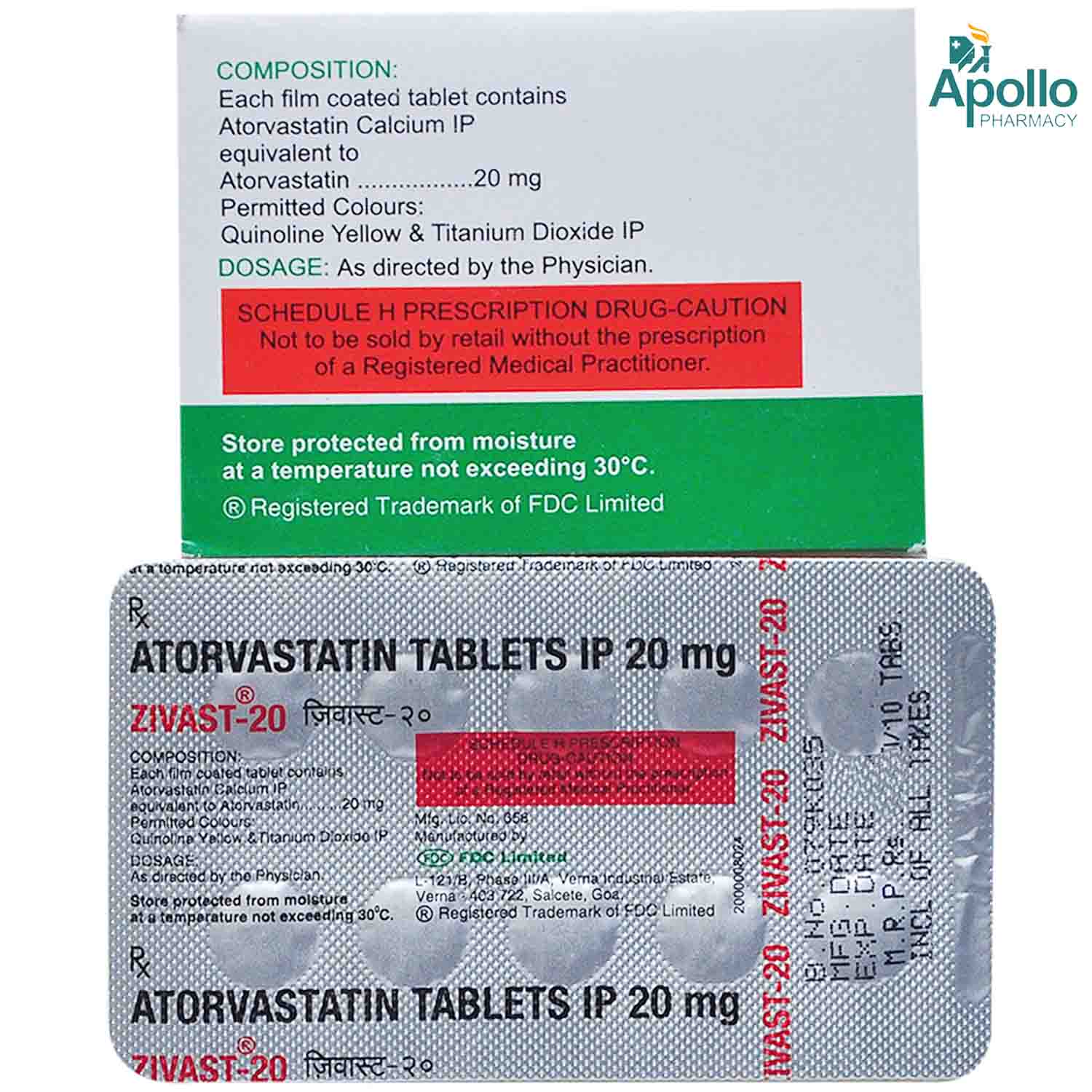 Zivast-20 Tablet 10's, Pack of 10 TabletS Zivast-20 Tablet 10's, Pack of 10 TabletS