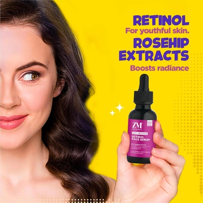 ZM Age Defense Retinol Face Serum 30 ml | With Rosehip Extracts | Anti Aging Serum | Rejuvenates Skin | Gives Youthful Skin | Non Sticky Formula | For All Skin Type, Pack of 1