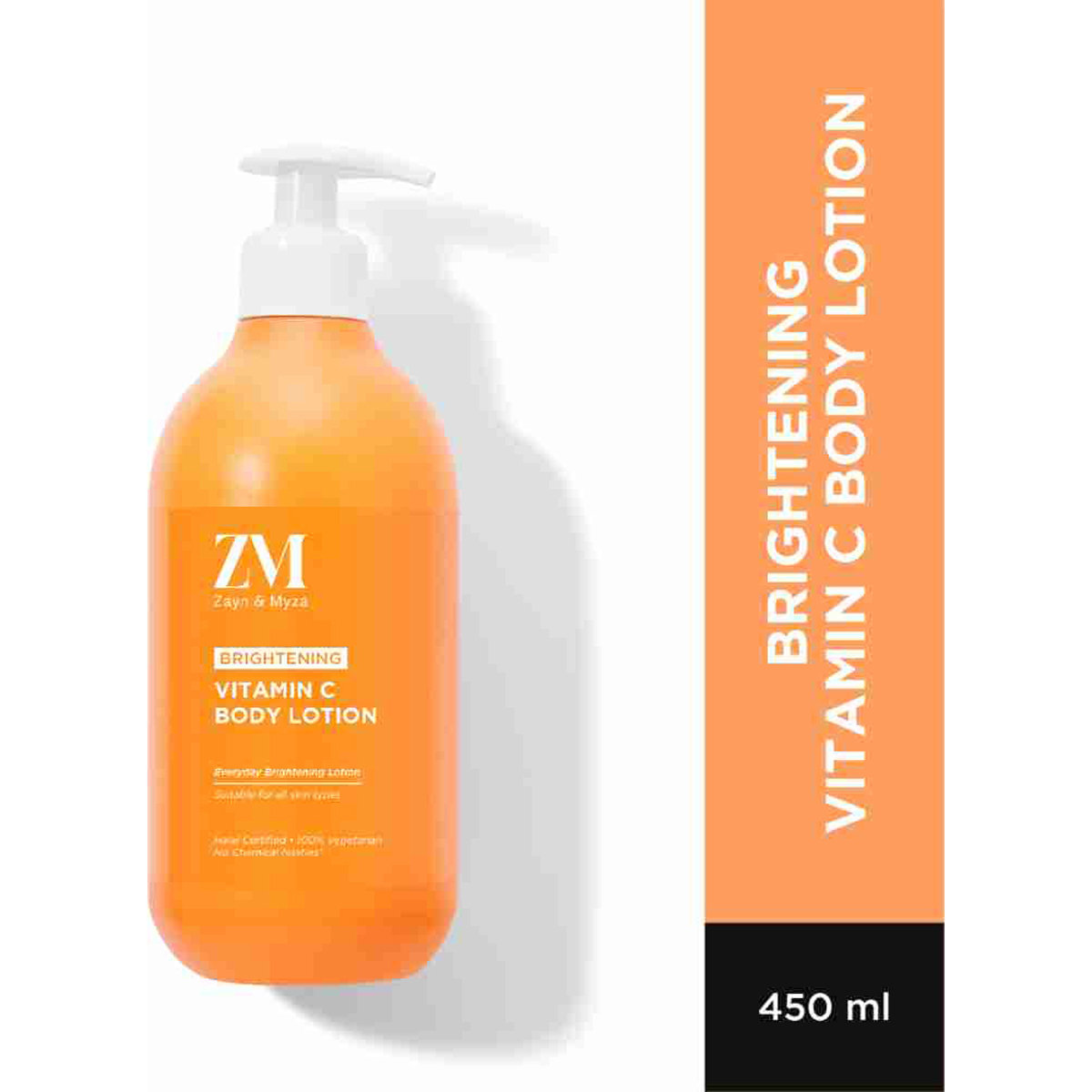ZM Brightening Vitamin C Body Lotion 450 ml | Vitamin C & Shea Butter | Skin Brightening Lotion | Non-Greasy | For All Skin Type, Pack of 1 ZM Brightening Vitamin C Body Lotion 450 ml | Vitamin C & Shea Butter | Skin Brightening Lotion | Non-Greasy | For All Skin Type, Pack of 1