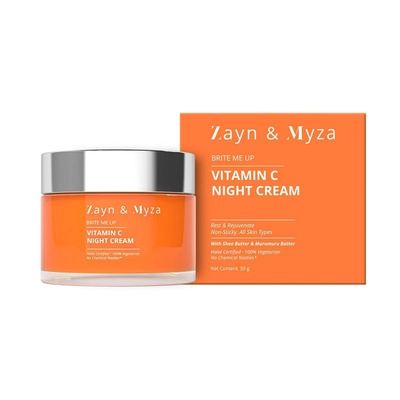 ZM Vitamin C Night Cream 50 gm | With Shea Butter &amp; Murumuru Butter | Skin Rejuvenating Cream | Non Sticky | For All Skin Type, Pack of 1