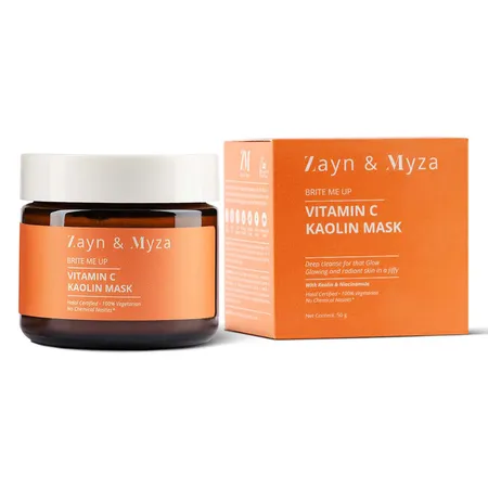 ZM Vitamin C Kaolin Face Mask 50 gm | With Kaolin & Niacinamide | Deep Skin Cleansing | For Glowing & Radiant Skin | For Normal, Dry, Sensitive, Combination & Oily Skin