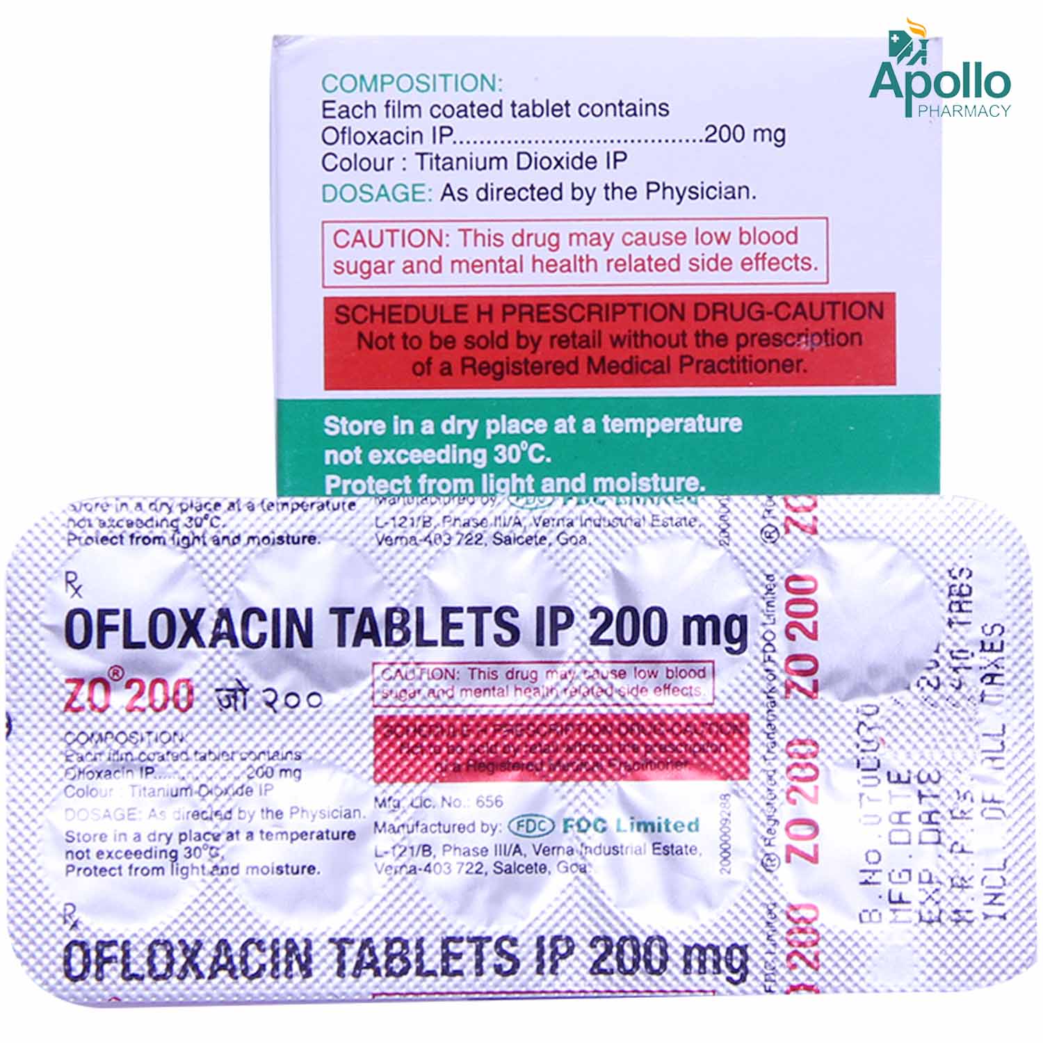 ZO 200MG TABLET, Pack of 10 TABLETS ZO 200MG TABLET, Pack of 10 TABLETS