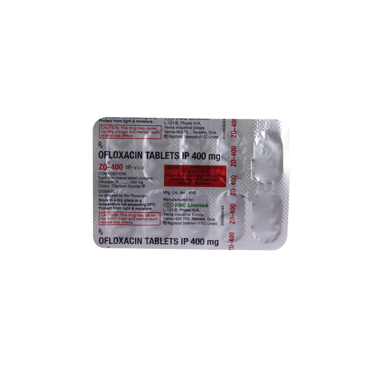 ZO 400 mg Tablet 10's, Pack of 10 TabletS ZO 400 mg Tablet 10's, Pack of 10 TabletS