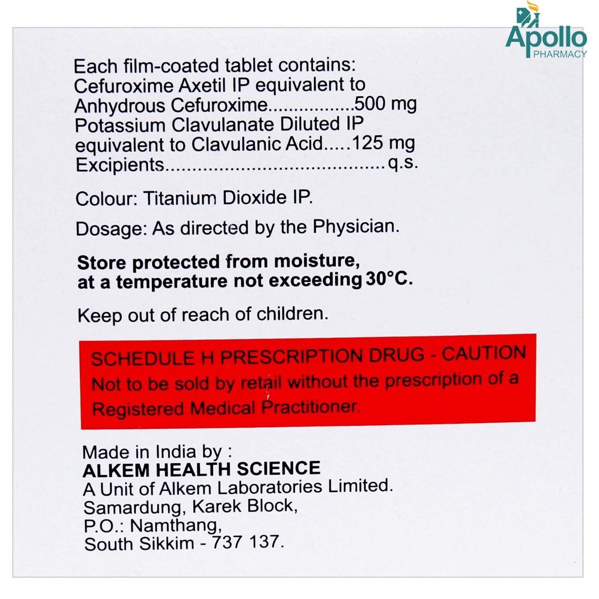 Zocef CV 500 Tablet 6's, Pack of 6 TABLETS Zocef CV 500 Tablet 6's, Pack of 6 TABLETS