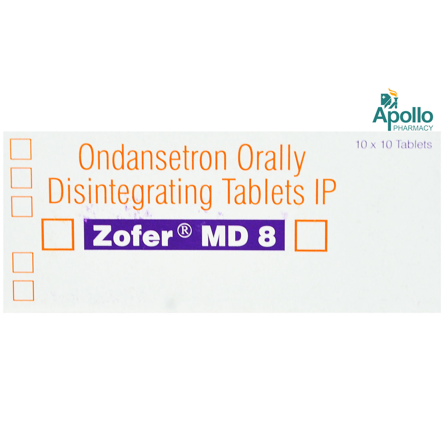 Zofer MD 8 Tablet 10's, Pack of 10 TABLETS Zofer MD 8 Tablet 10's, Pack of 10 TABLETS
