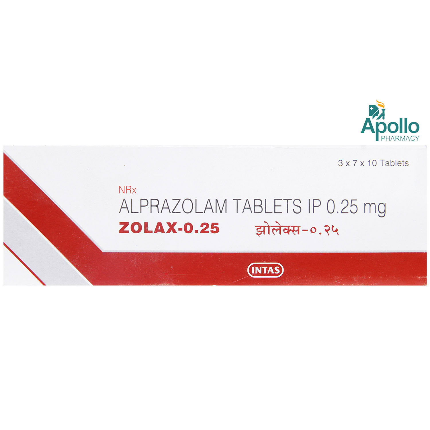 ZOLAX 0.25MG TABLET, Pack of 10 TABLETS ZOLAX 0.25MG TABLET, Pack of 10 TABLETS