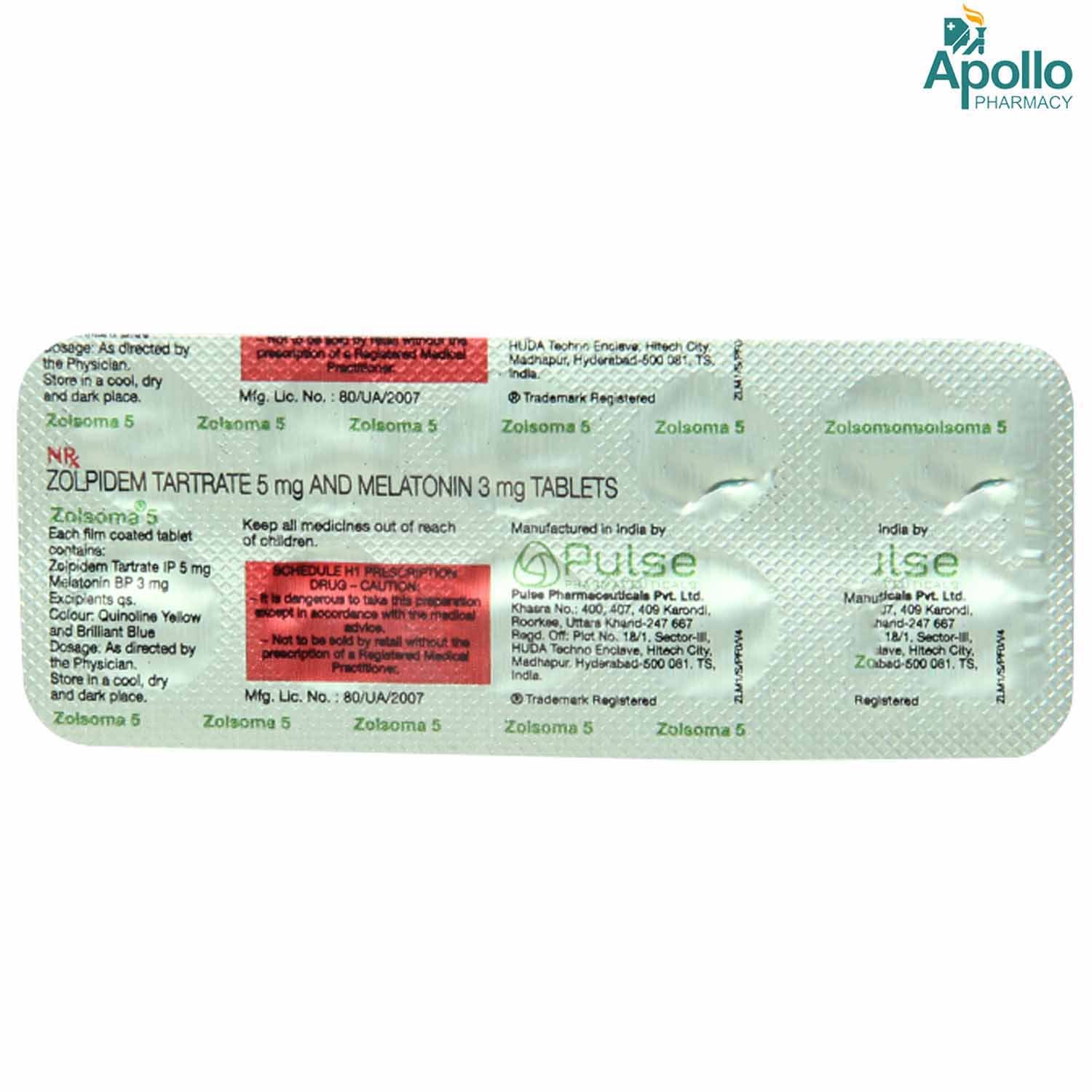 Zolsoma 5 Tablet 10's, Pack of 10 Zolsoma 5 Tablet 10's, Pack of 10