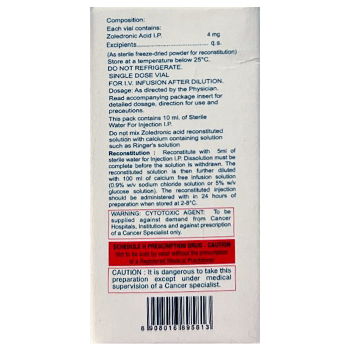 Zoltero 4 mg Injection 10 ml, Pack of 1 Zoltero 4 mg Injection 10 ml, Pack of 1