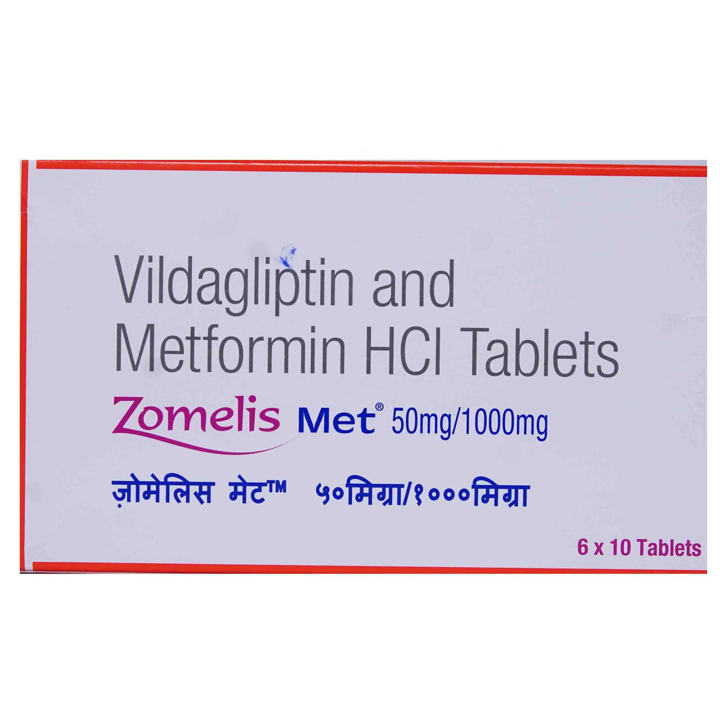 Zomelis Met 50 mg/1000 mg Tablet 10's Zomelis Met 50 mg/1000 mg Tablet 10's