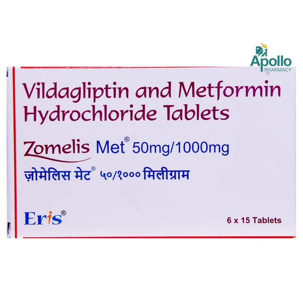 Zomelis Met 50/1000 Tablet 15's, Pack of 15 TABLETS