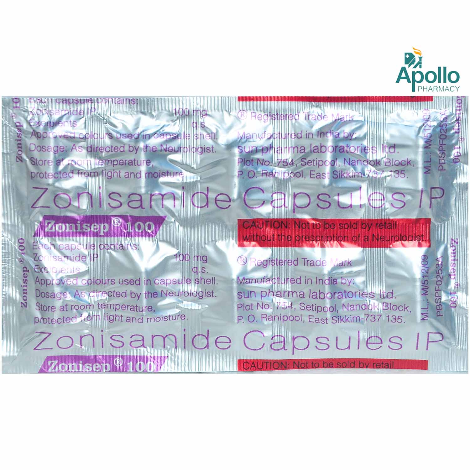 ZONISEP 100MG CAPSULE Price, Uses, Side Effects, Composition - Apollo ...