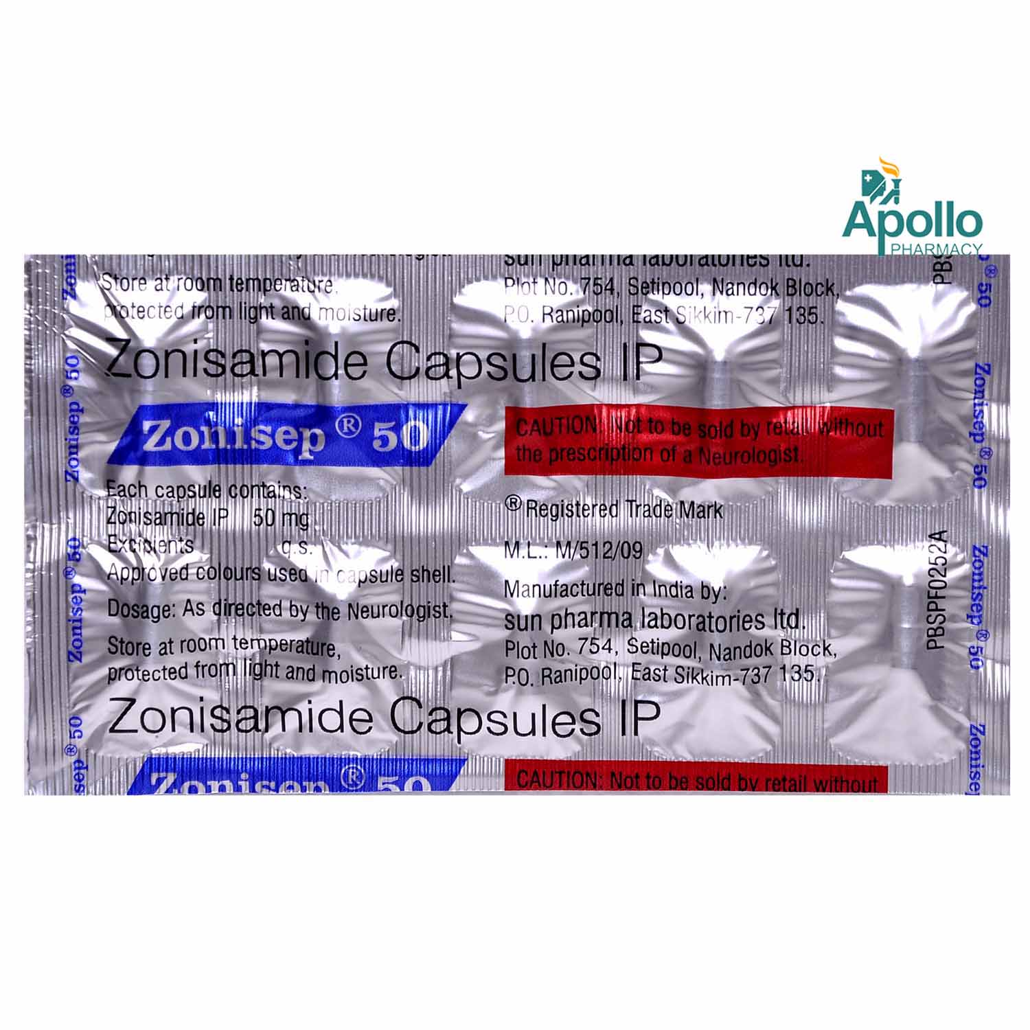 Zonisep 50 Capsule 10's Price, Uses, Side Effects, Composition - Apollo ...