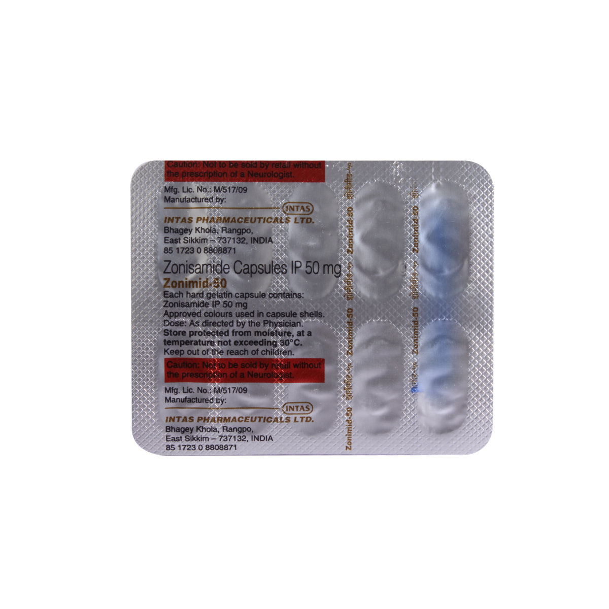 ZONIMID 50MG TABLET, Pack of 10 TabletS ZONIMID 50MG TABLET, Pack of 10 TabletS