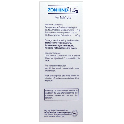 ZONKIND INJECTION 1.5GM, Pack of 1 INJECTION