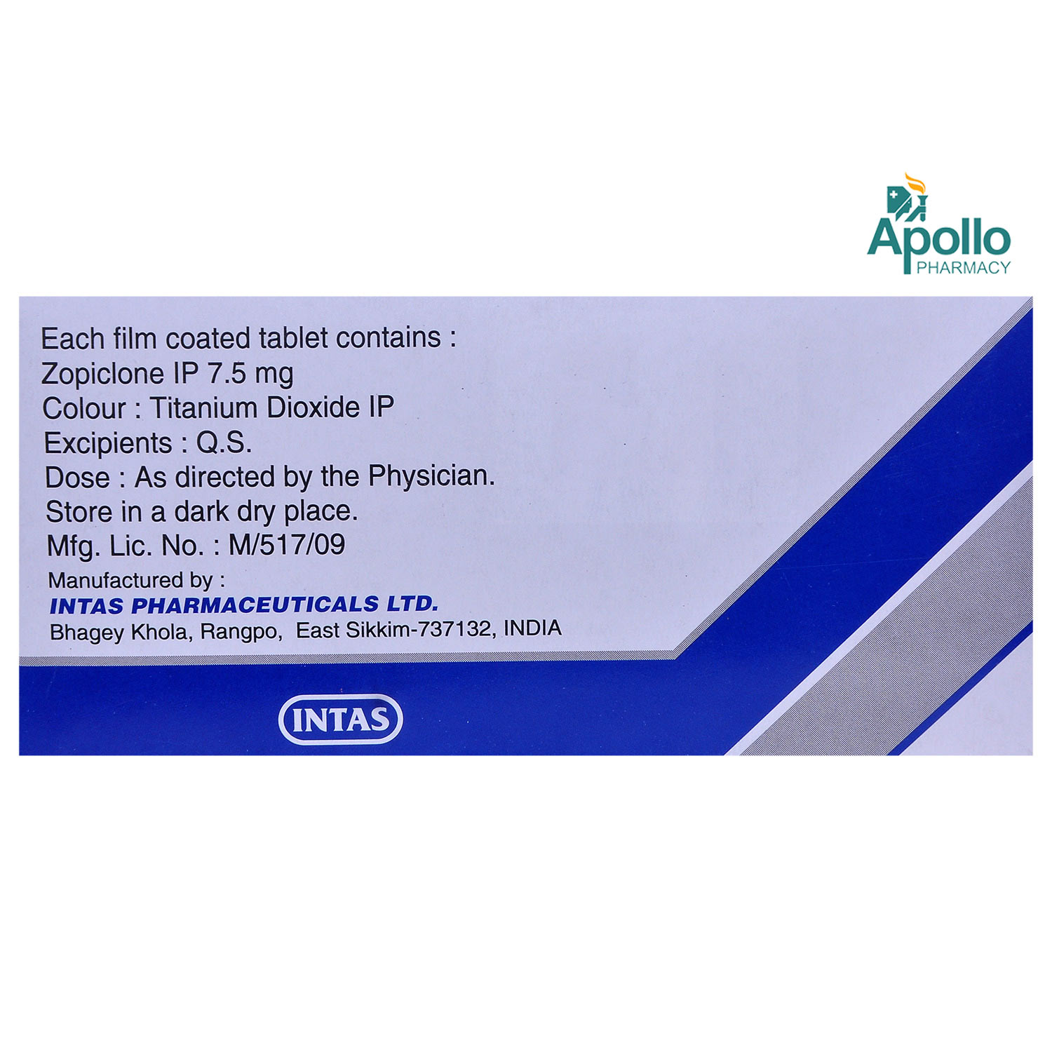 Zopicon Tablet 10's, Pack of 10 TABLETS Zopicon Tablet 10's, Pack of 10 TABLETS