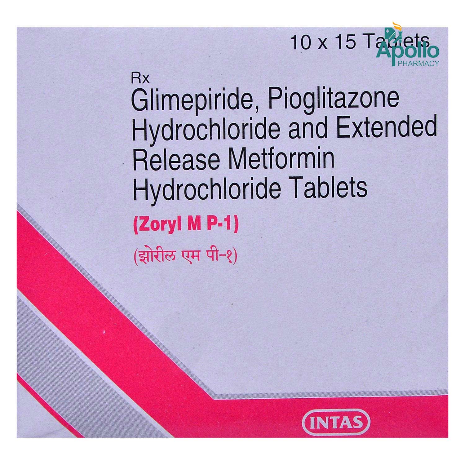 Zoryl MP-1 Tablet 15's, Pack of 15 TABLETS Zoryl MP-1 Tablet 15's, Pack of 15 TABLETS