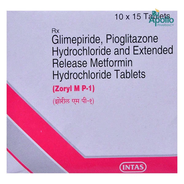Zoryl MP-1 Tablet 15's, Pack of 15 TABLETS