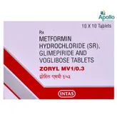 Zoryl MV 1/0.3 Tablet 10's, Pack of 10 TABLETS